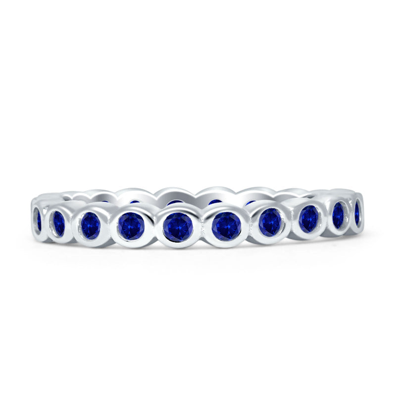 Full Eternity CZ Bezel Set Ring