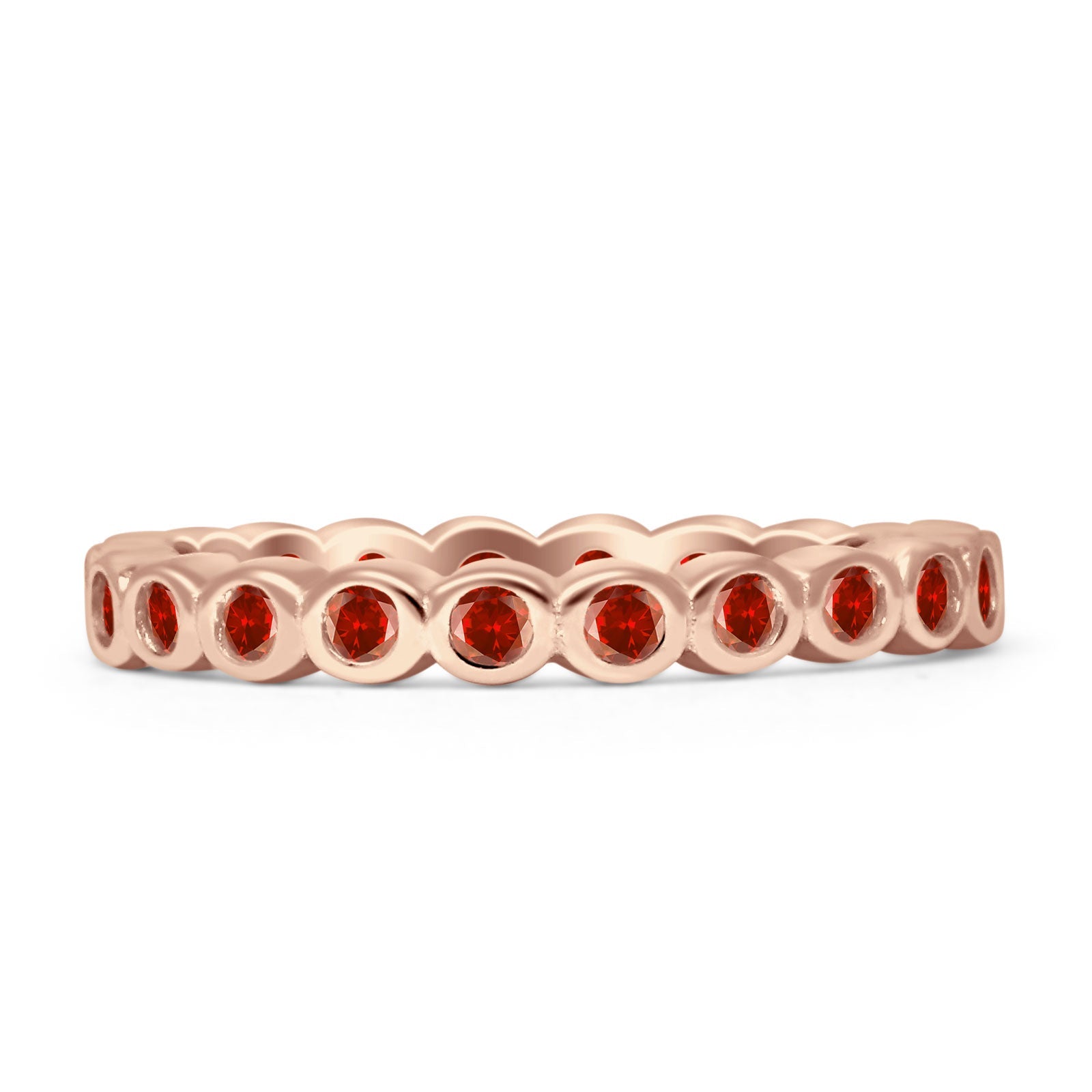 Full Eternity CZ Bezel Set Ring