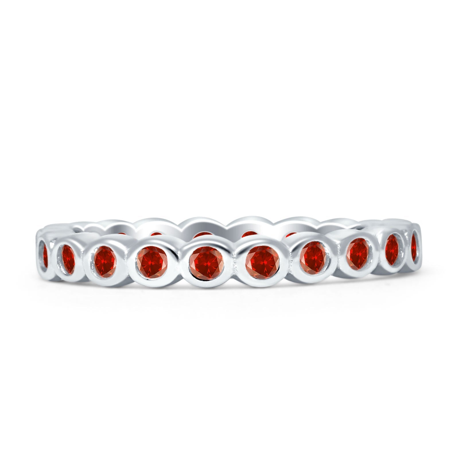 Full Eternity CZ Bezel Set Ring