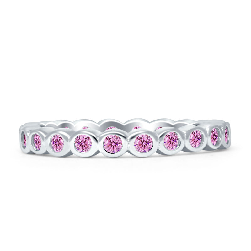 Full Eternity CZ Bezel Set Ring