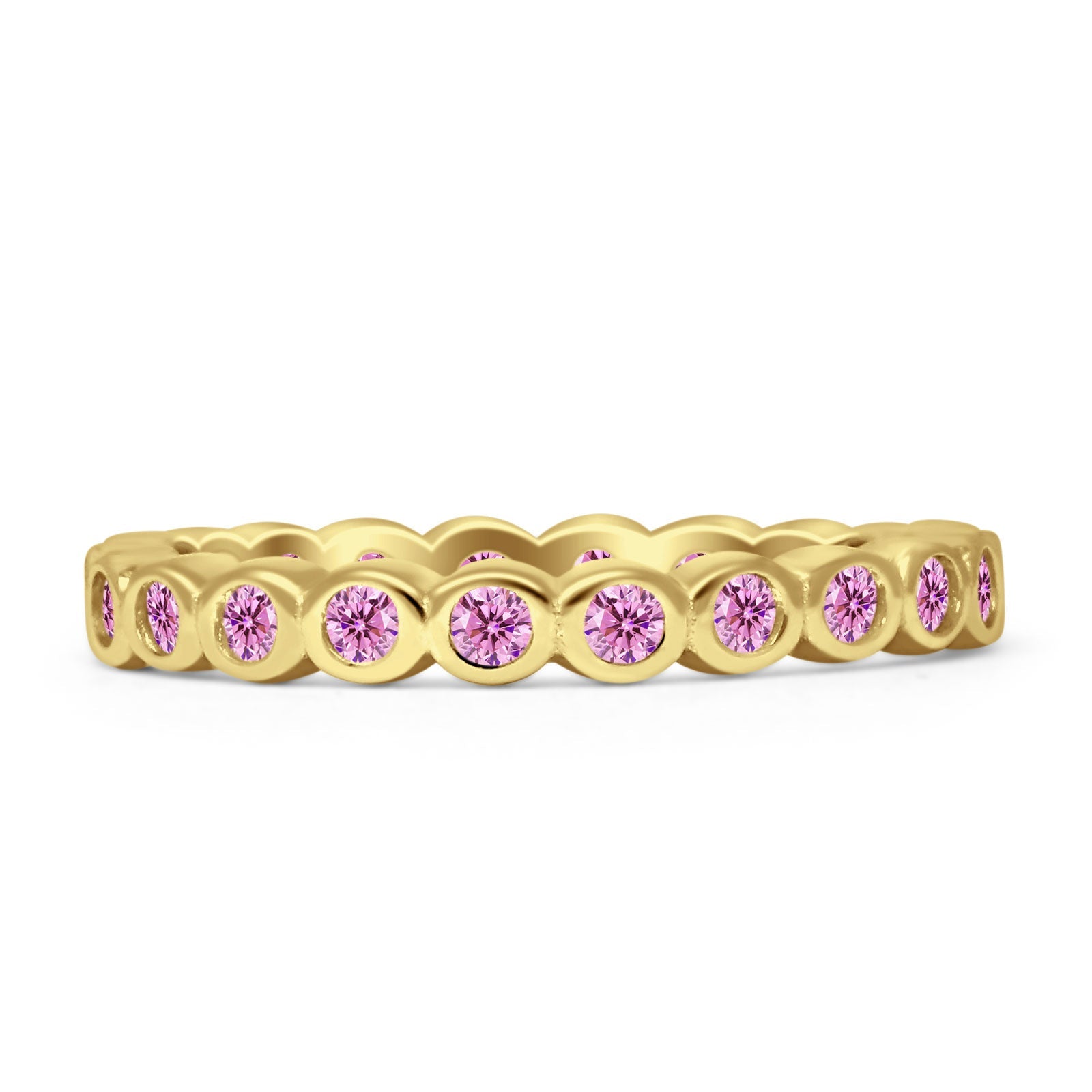 Full Eternity CZ Bezel Set Ring