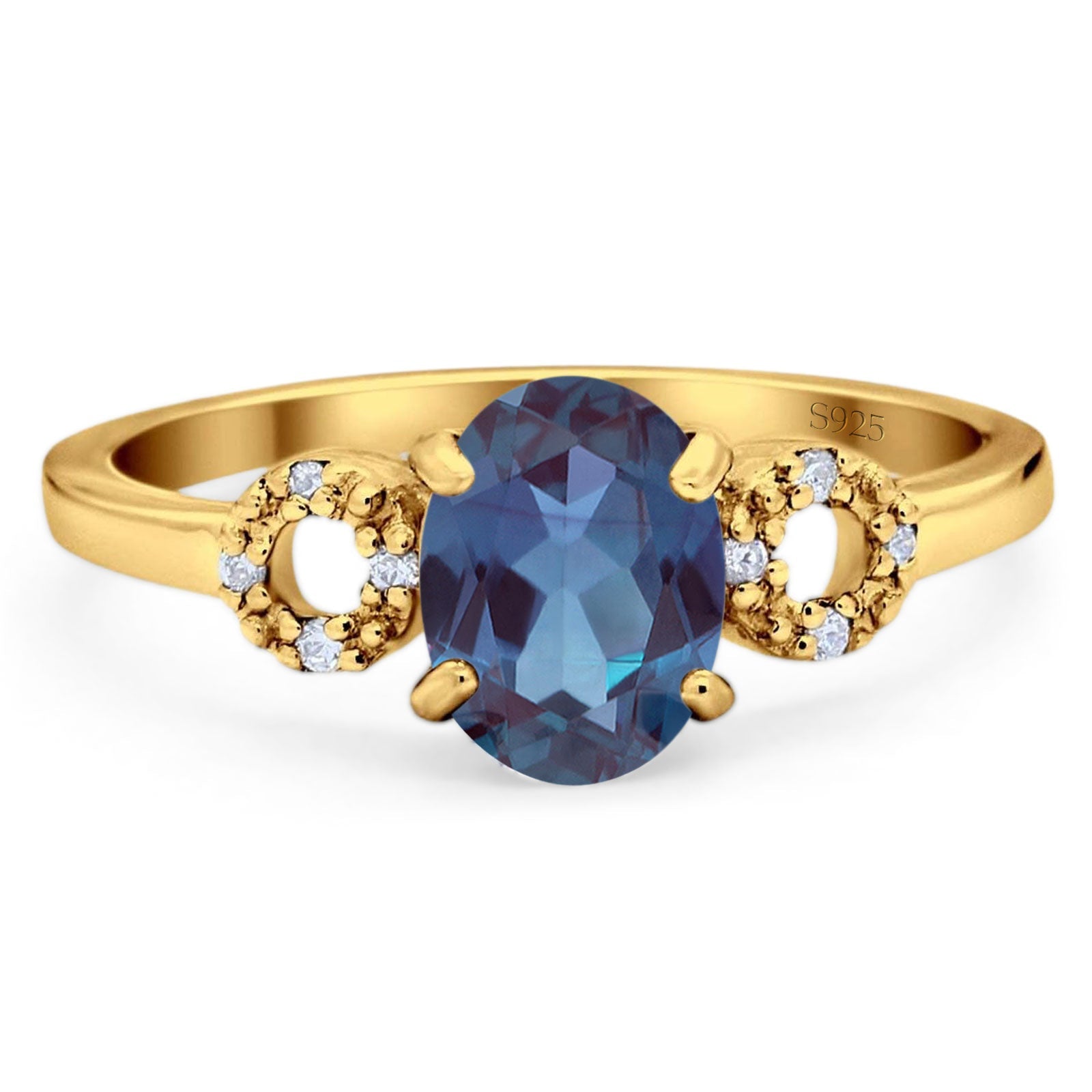 Art Deco Oval Natural Stone Filigree Ring