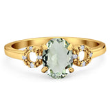 Art Deco Oval Natural Stone Filigree Ring