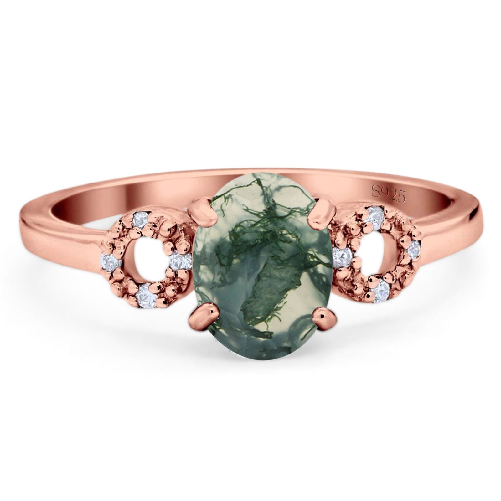Art Deco Oval Natural Stone Filigree Ring