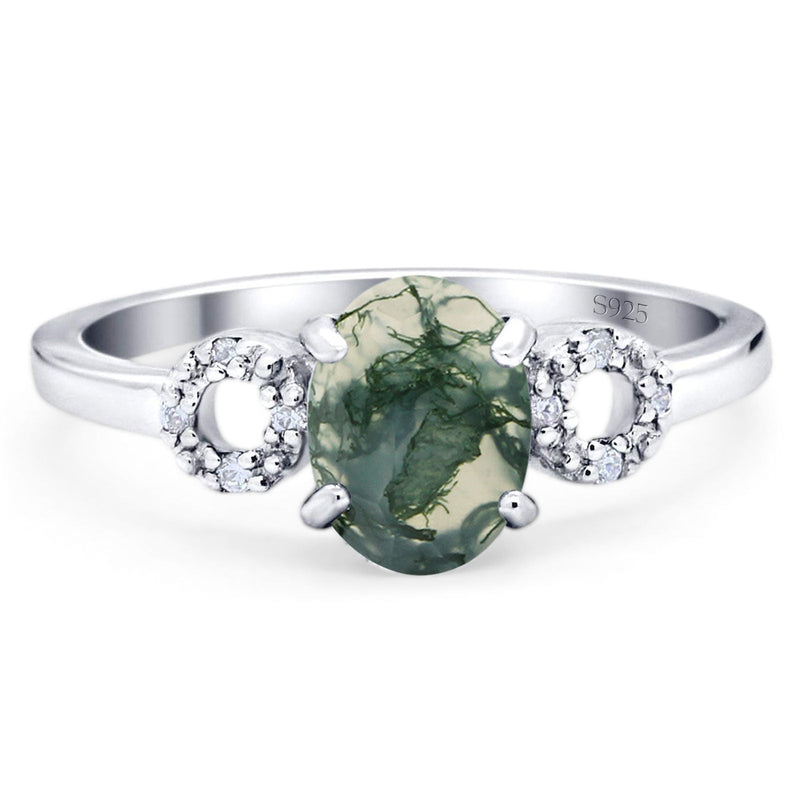 Art Deco Oval Natural Stone Filigree Ring
