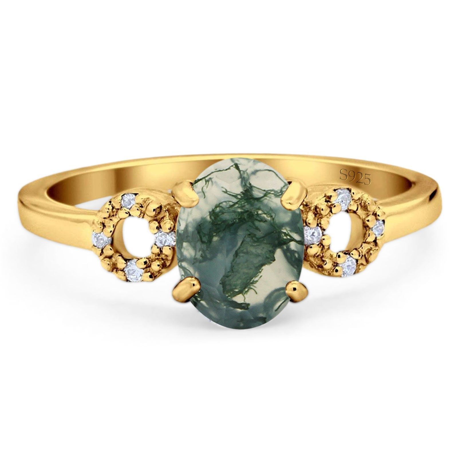 Art Deco Oval Natural Stone Filigree Ring