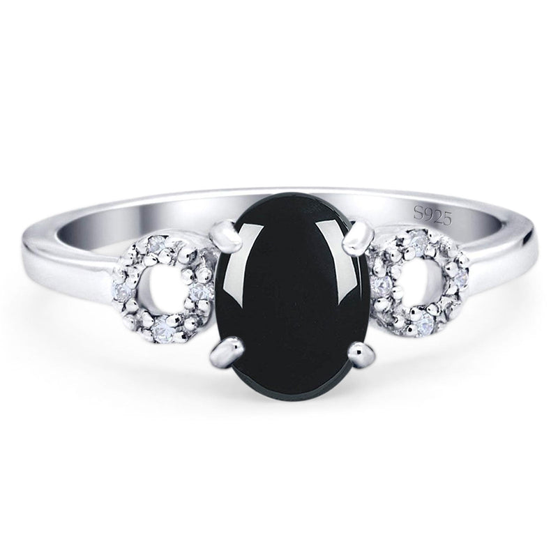 Art Deco Oval Natural Stone Filigree Ring
