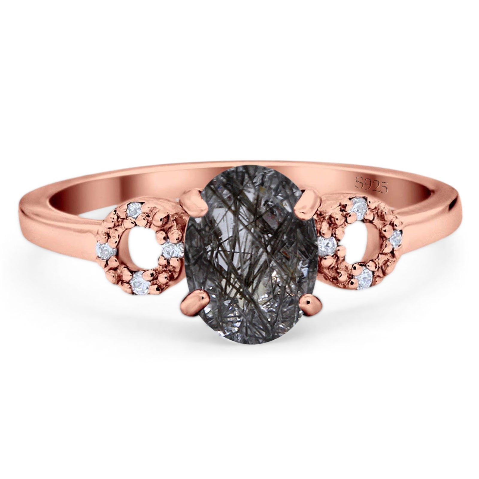 Art Deco Oval Natural Stone Filigree Ring
