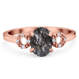 Art Deco Oval Natural Stone Filigree Ring