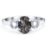 Art Deco Oval Natural Stone Filigree Ring