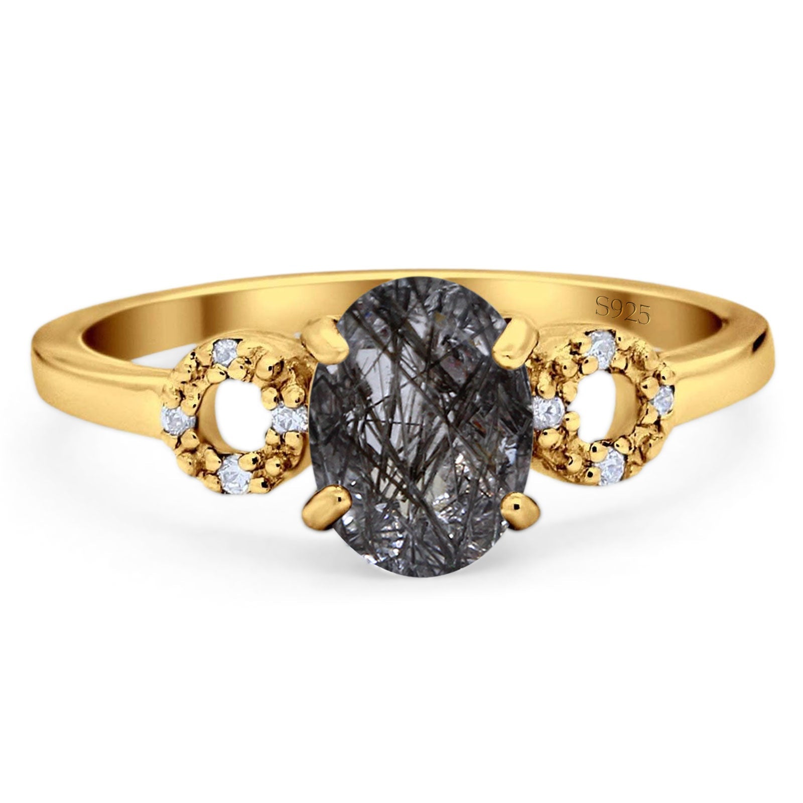 Art Deco Oval Natural Stone Filigree Ring