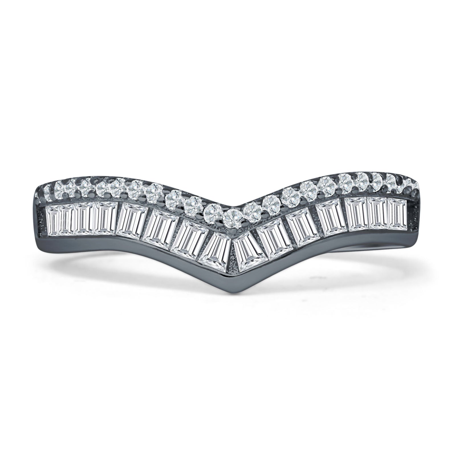 Curved Contour Chevron Ring