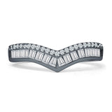 Curved Contour Chevron Ring