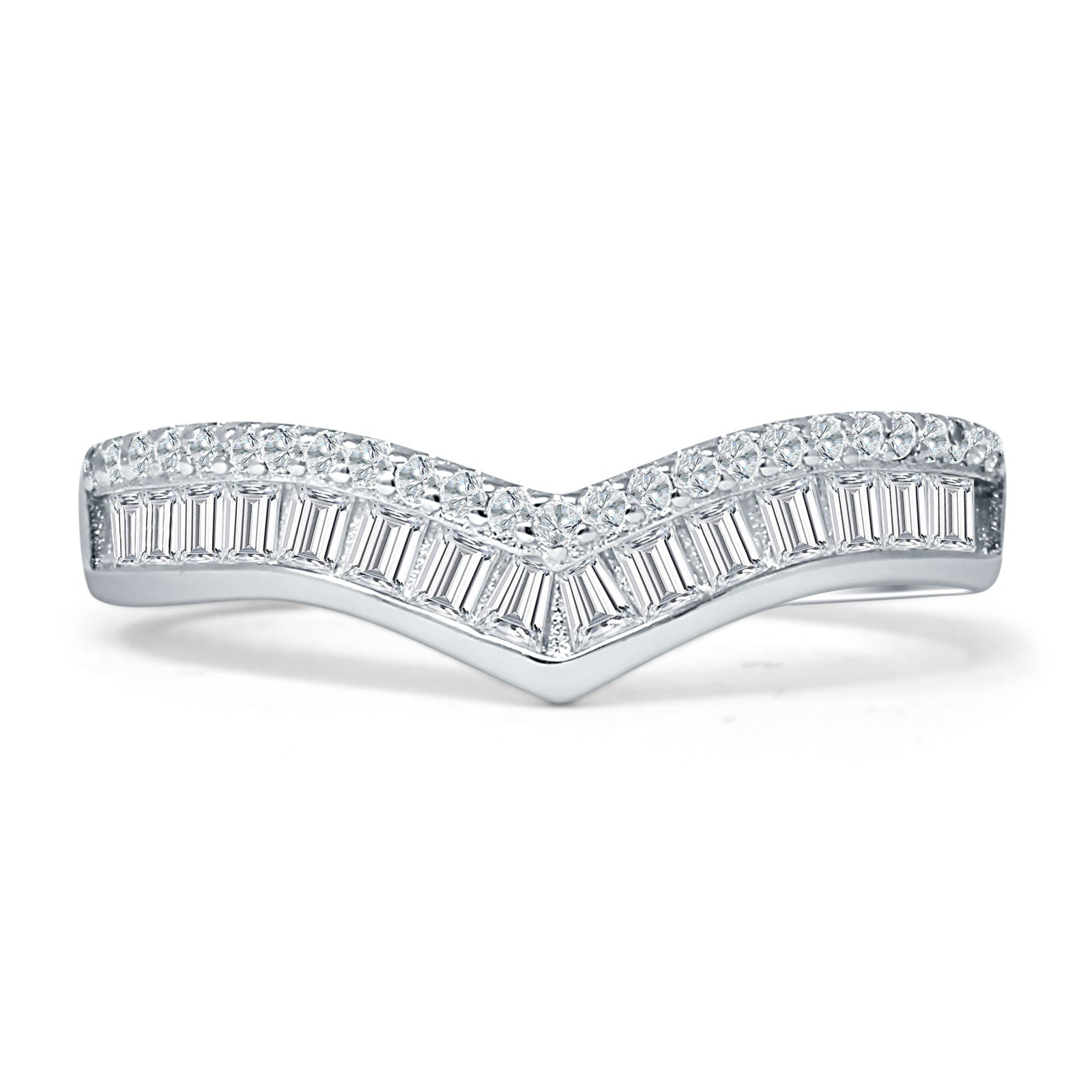 Curved Contour Chevron Ring