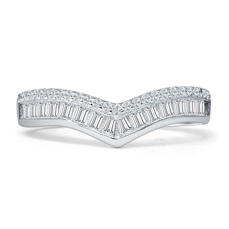 Curved Contour Chevron Ring