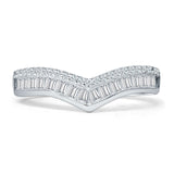 Half Eternity Band 6.3mm Curved Contour Ring Cubic Zirconia 925 Sterling Silver