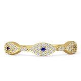 Art Deco 4mm Evil Eye Marquise Band Cluster Cubic Zirconia 925 sterling Silver