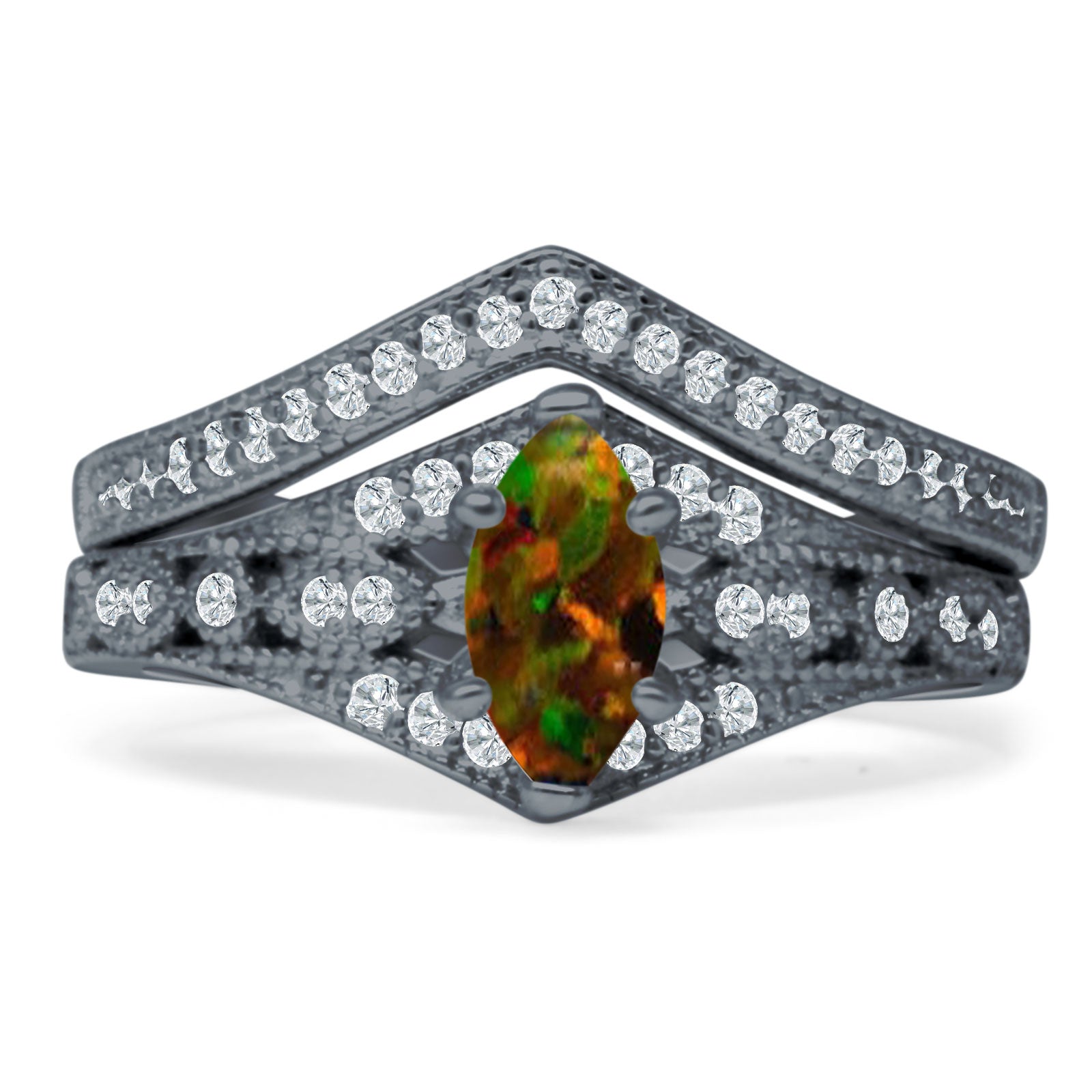 Two Piece Marquise CZ Ring