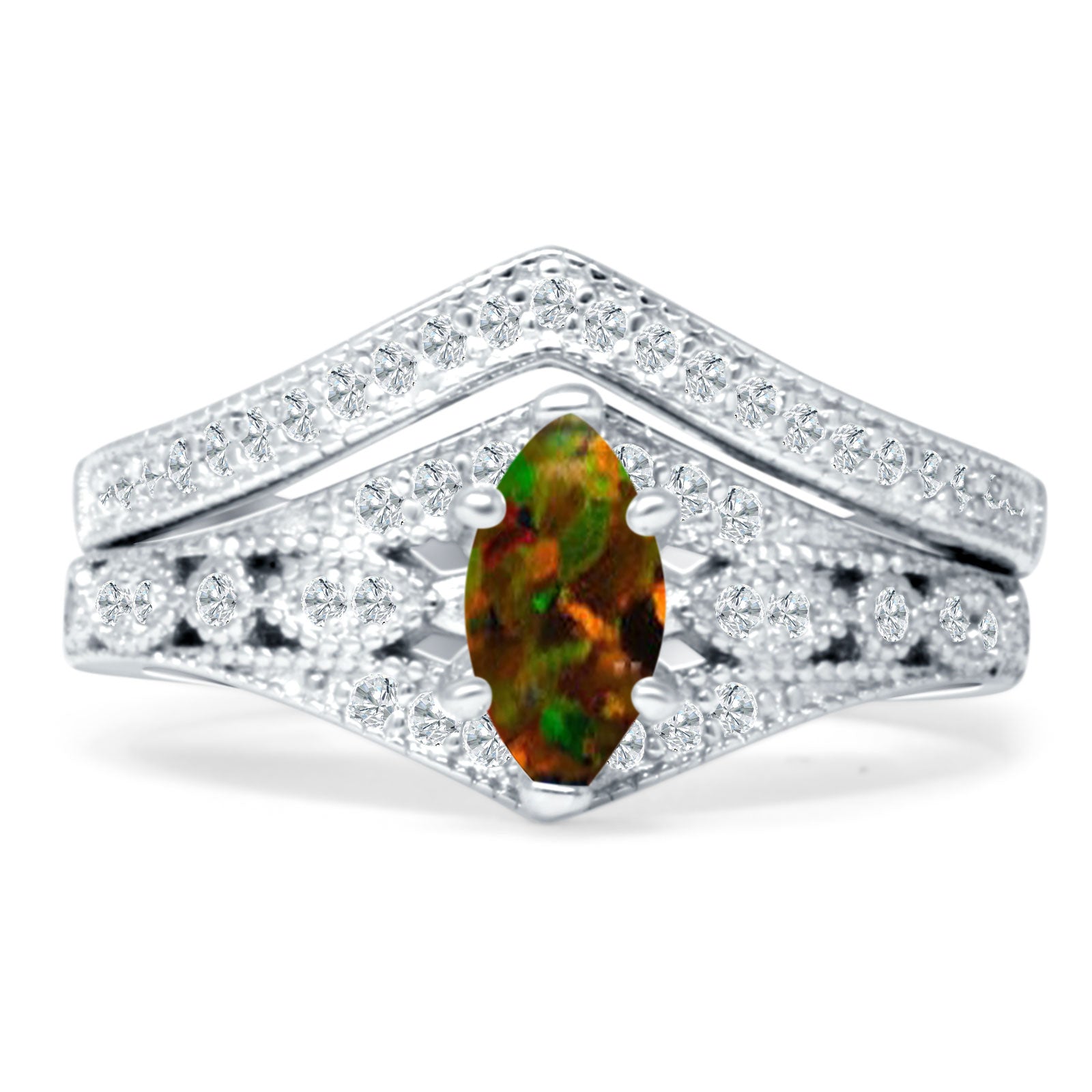 Two Piece Marquise CZ Ring