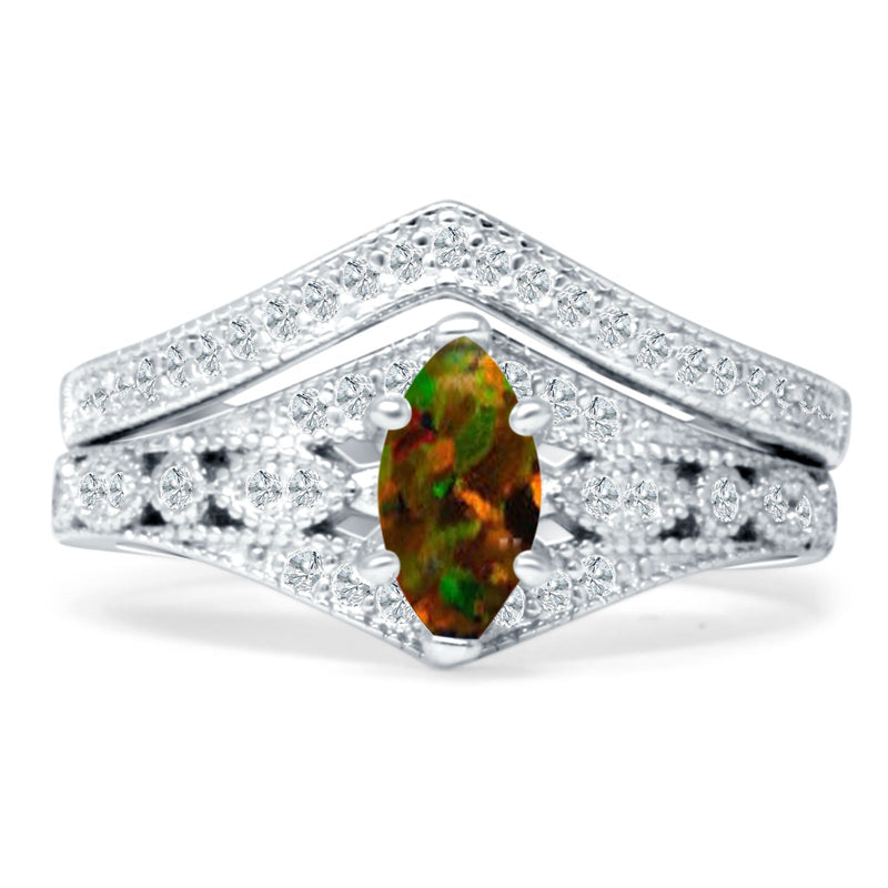 Two Piece Marquise CZ Ring