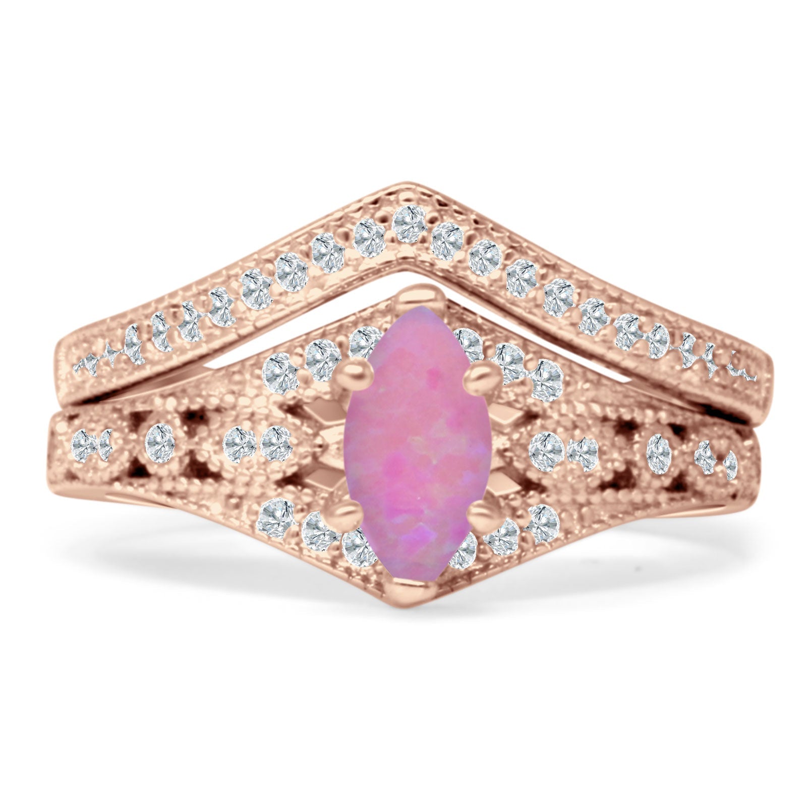 Two Piece Marquise CZ Ring