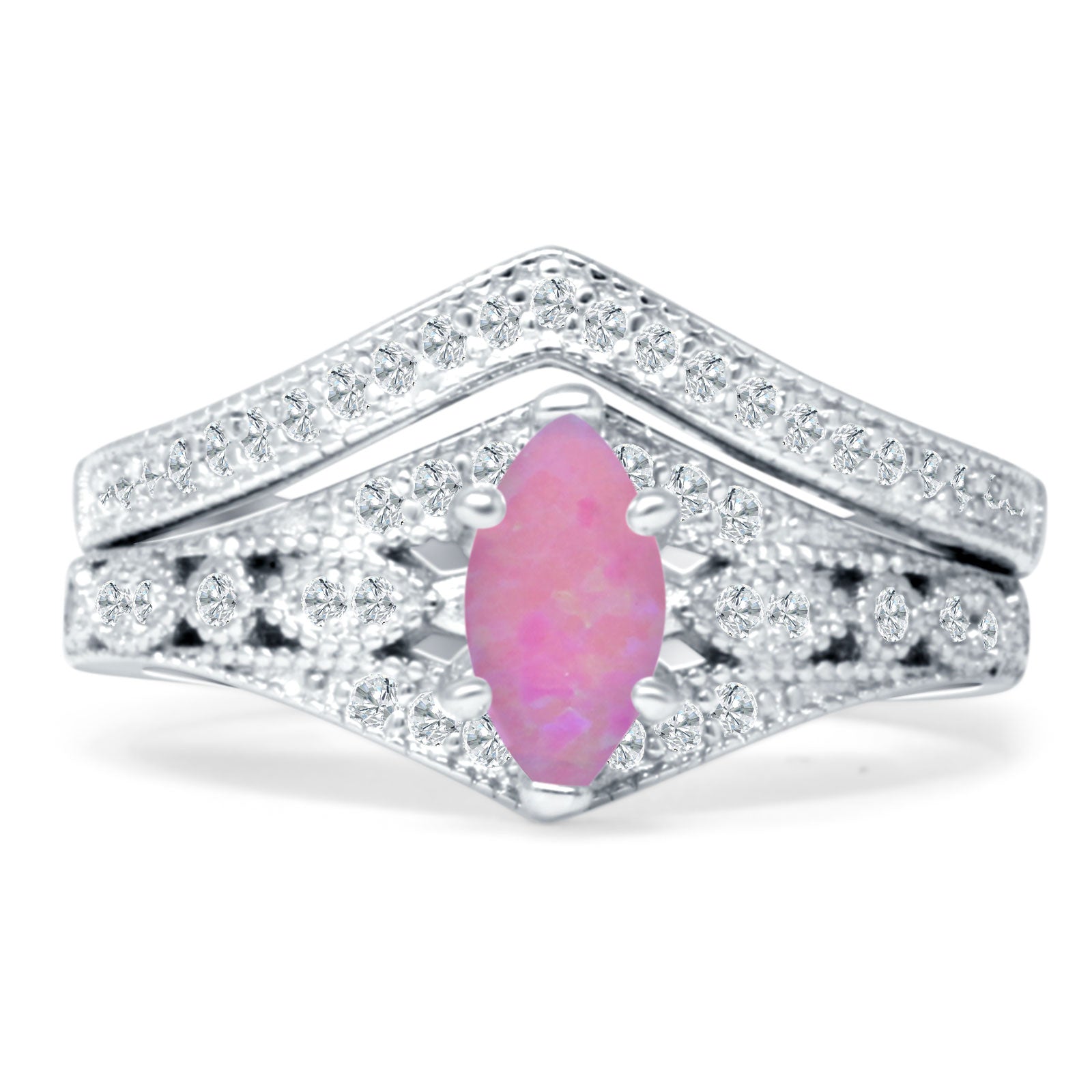 Two Piece Marquise CZ Ring
