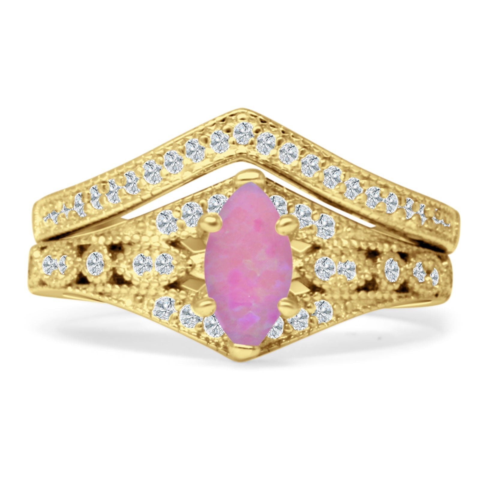 Two Piece Marquise CZ Ring