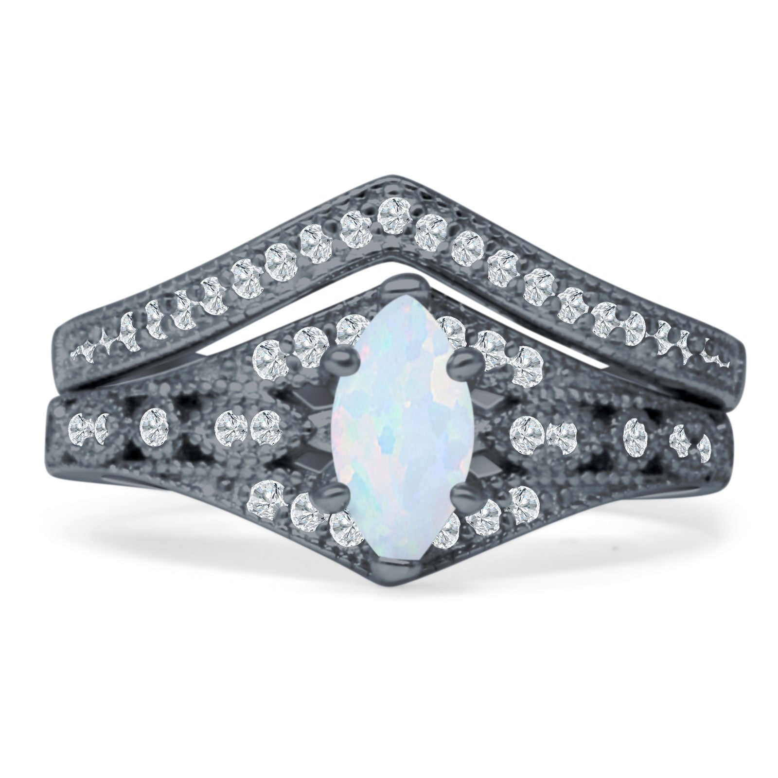 Two Piece Marquise CZ Ring