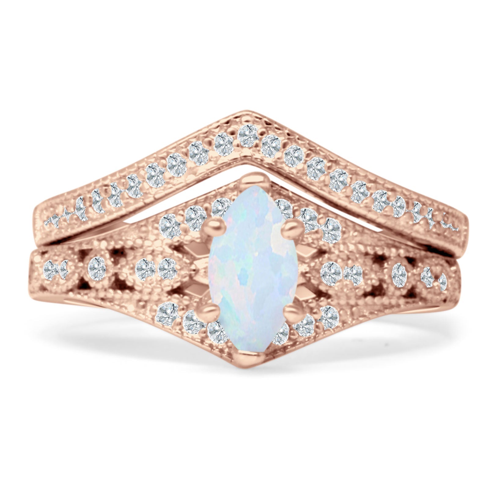 Two Piece Marquise CZ Ring