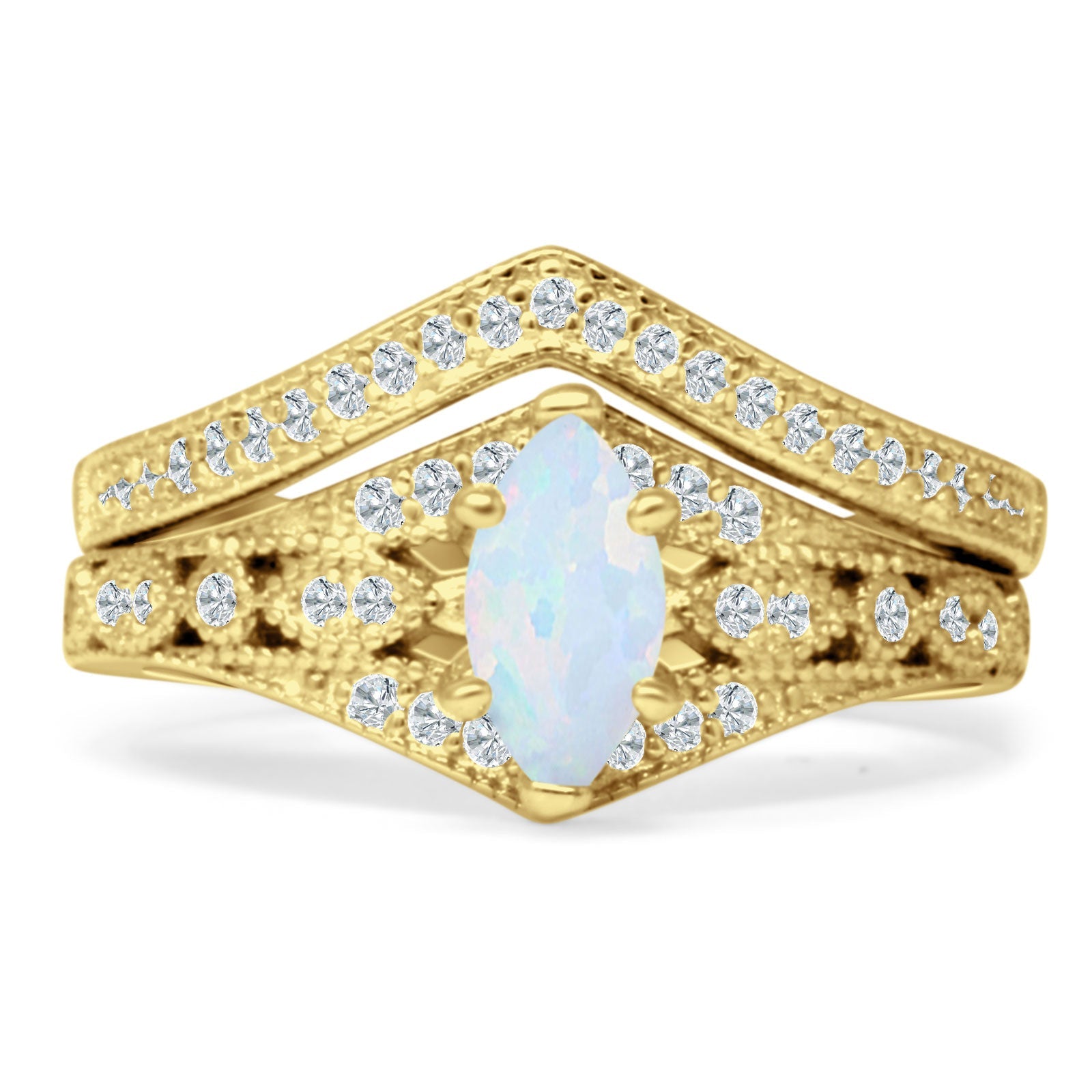 Two Piece Marquise CZ Ring