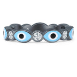 Evil Eye Ring CZ Full Eternity Band.