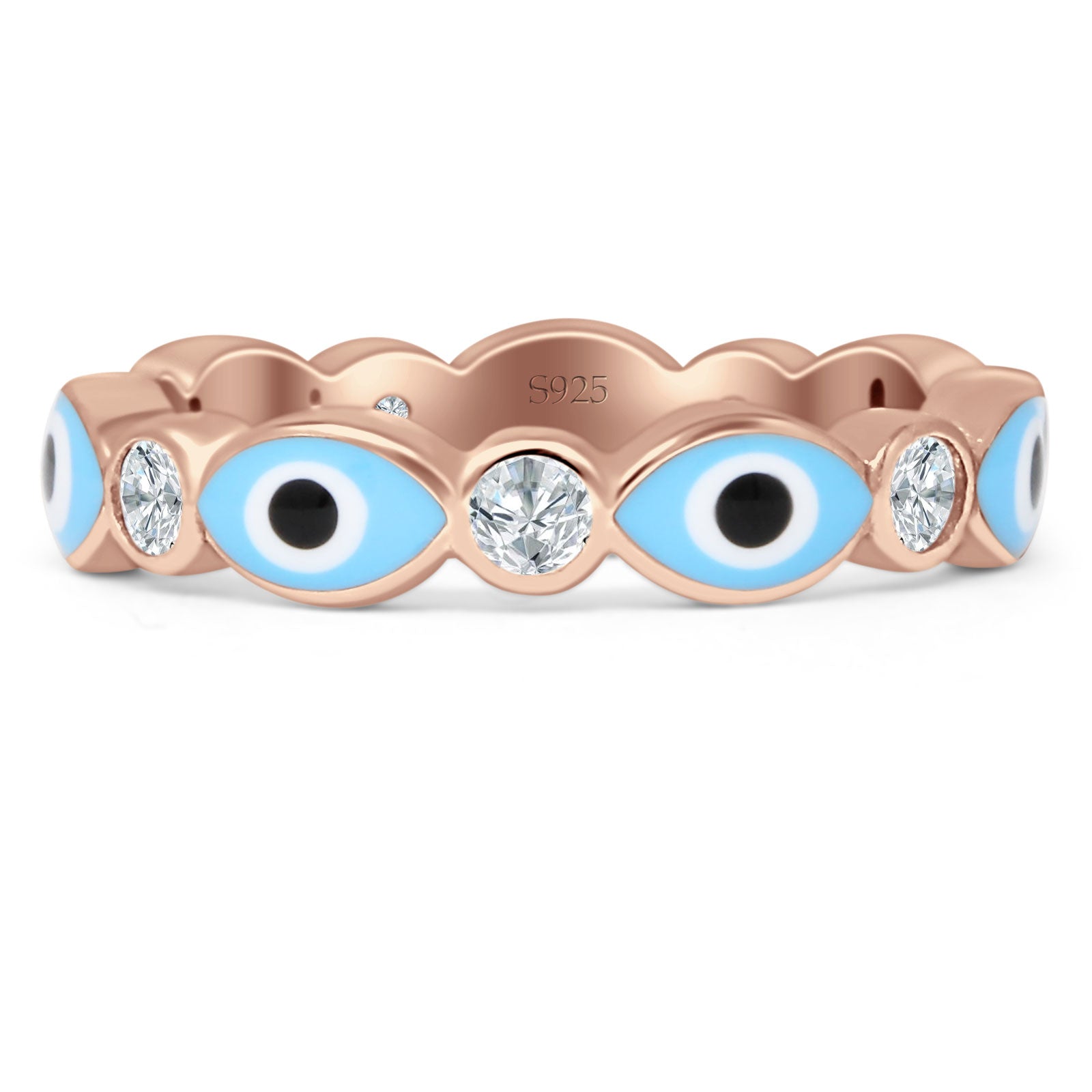 Evil Eye Ring CZ Full Eternity Band.