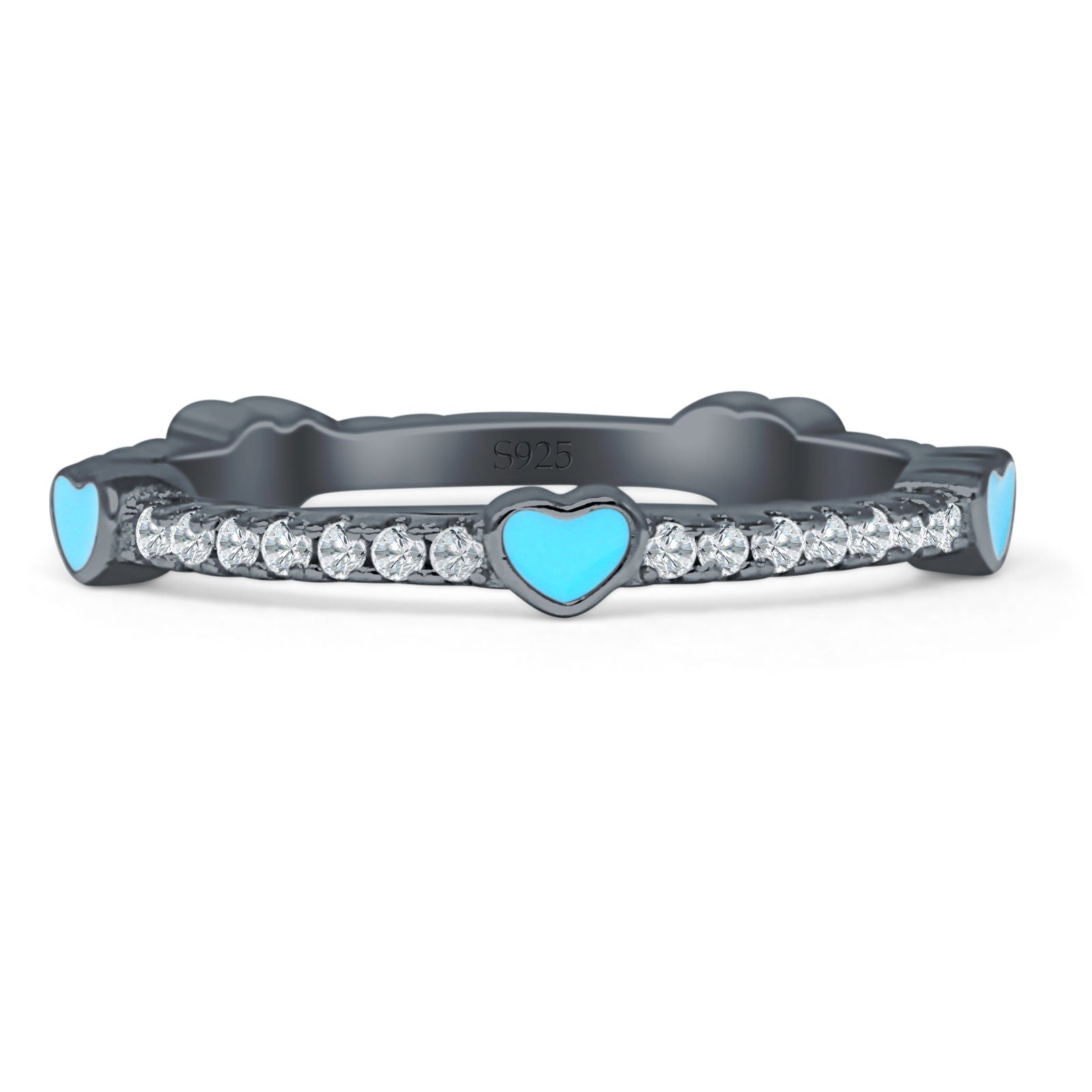 Heart Turquoise Full Eternity Band.