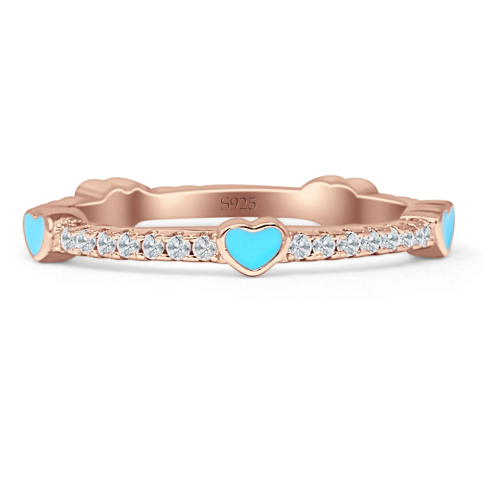 Heart Turquoise Full Eternity Band.