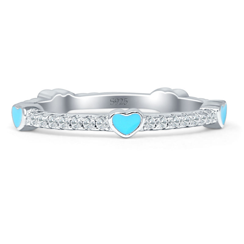 Heart Turquoise Full Eternity Band.