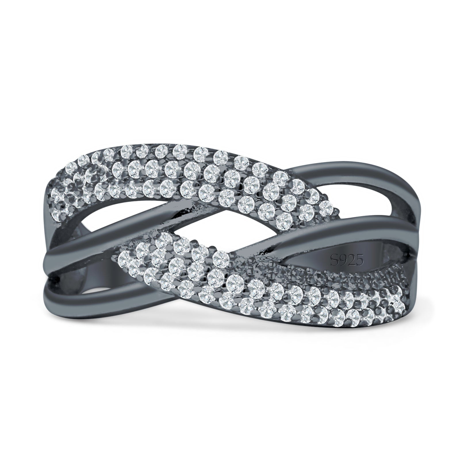 Crossover Ring Stackable Band