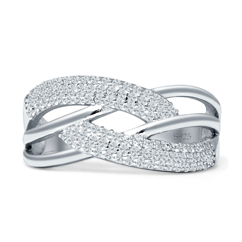 Crossover Ring Stackable Band