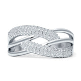 Crossover Ring Stackable Band