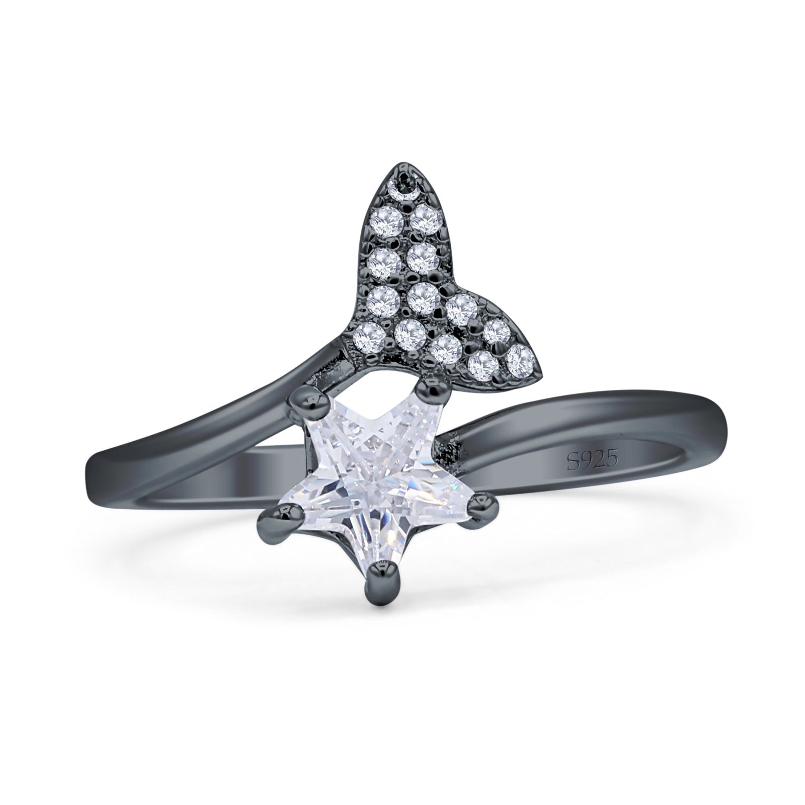 Whale Tail & Star Ring