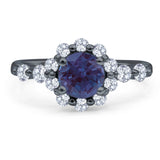Vintage Style Round Natural Stone Flower Ring