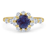 Vintage Style Round Natural Stone Flower Ring