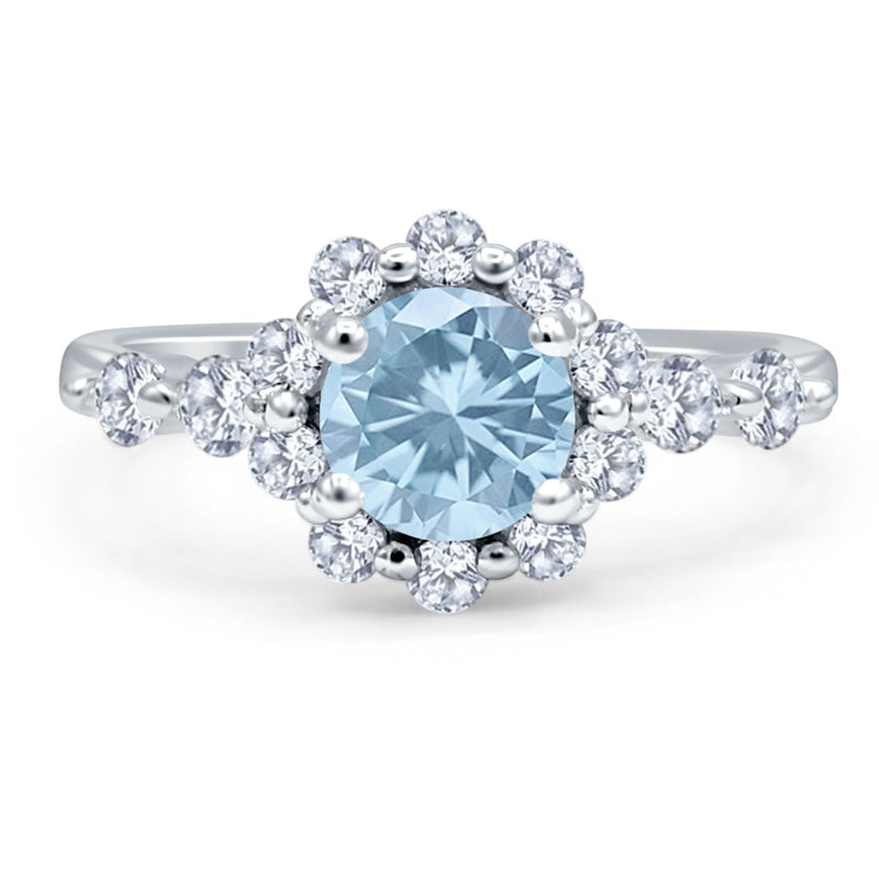 Vintage Style Round Natural Stone Flower Ring