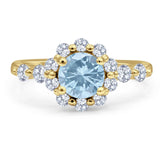 Vintage Style Round Natural Stone Flower Ring