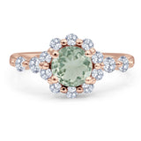 Vintage Style Round Natural Stone Flower Ring