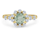 Vintage Style Round Natural Stone Flower Ring