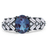 Oval Natural Stone Wedding Cocktail Ring