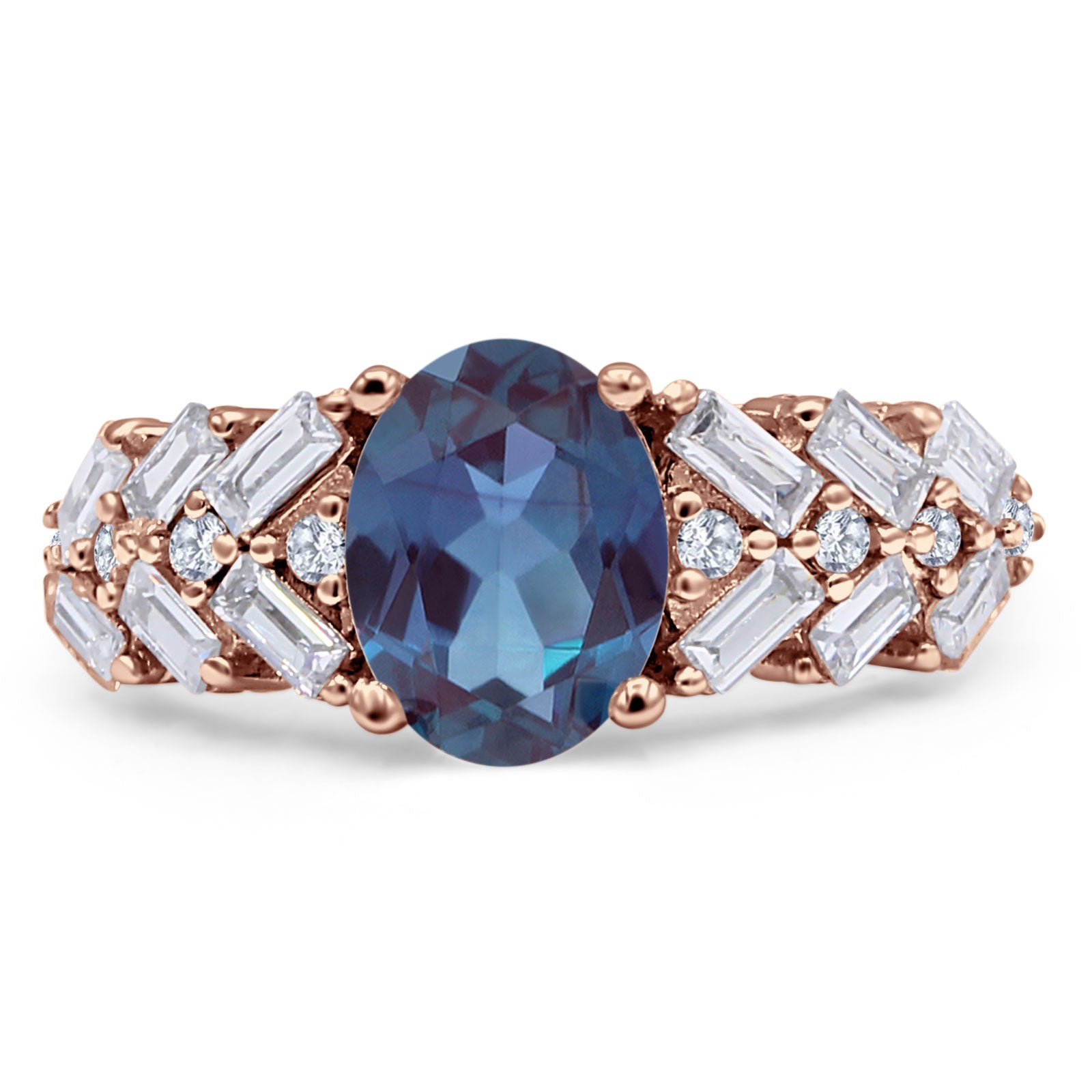 Oval Natural Stone Wedding Cocktail Ring