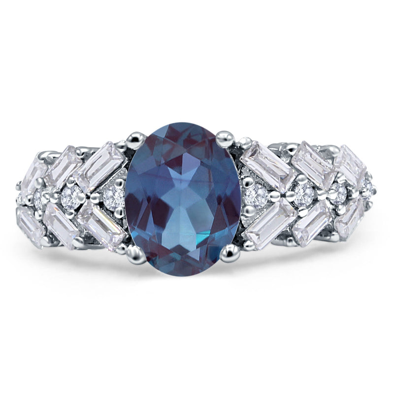 Oval Natural Stone Wedding Cocktail Ring