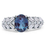 Oval Natural Stone Wedding Cocktail Ring