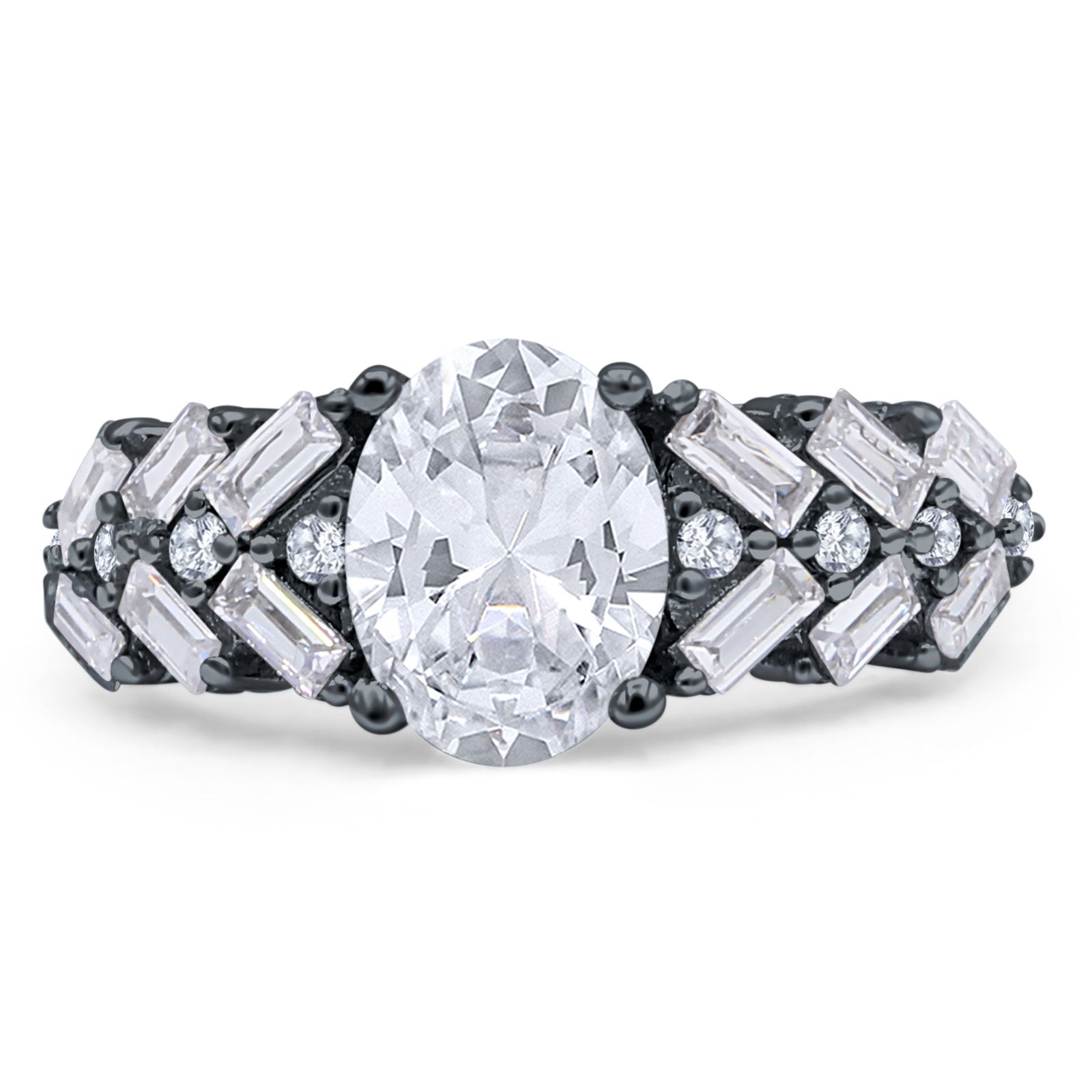 Oval Natural Stone Wedding Cocktail Ring